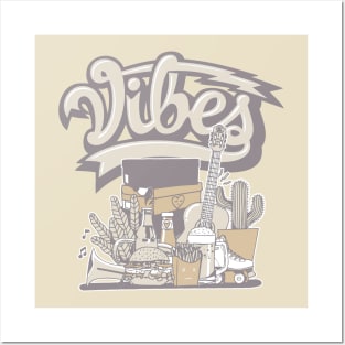 Vibes Muslin Sneaker Art Posters and Art